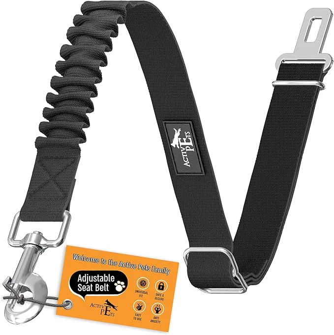 World-Class Active Pets Dog Seatbelt Adjustable Safety Dog Seat Car Harness Dog Seat Belt for Pets - Durable Dog Seatbelts for Cars - Dog Car Seat Belt for Dogs Dog seat Belts for Large Dogs Medium SmallAbout ThisOverview Secure