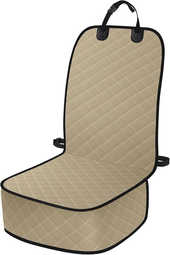 Versatile Dog Car Seat Covers Waterproof Front Seat Cover for Dogs Scratch-Proof Nonslip Pet Passenger Seat Cover Protector Universal Fit for Cars Trucks SU Standard Size KhakiAbout ThisOverview Relaxed