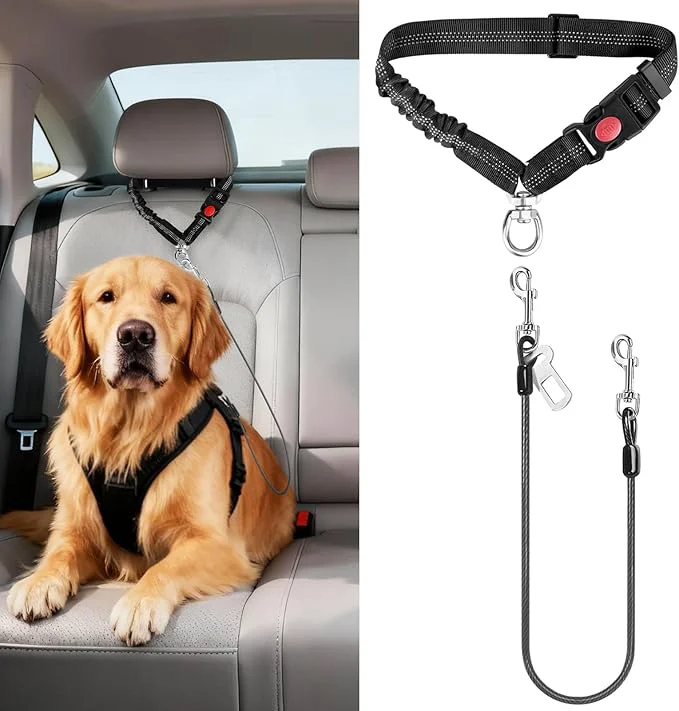 User-Friendly Idepet Dog Seat Belt for Car 2 Pcs Stainless Steel Chew Proof Dog Seatbelt 3 in 1 Harness for Safety Heavy Duty Pet Seat Belt for Medium Large Dogs Black About ThisOverview High-Quality