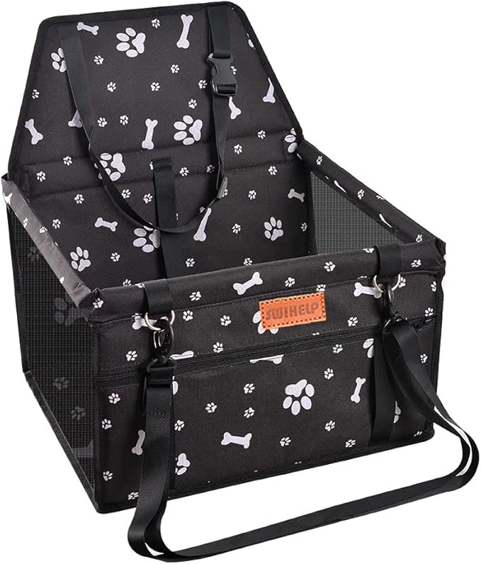 Breathable SWIHELP Dog Car Seat Puppy Portable Pet Booster Car Seat with Clip-On Safety Leash and PVC Support Pipe Anti-Collapse for Small PetsAbout ThisOverview Clean