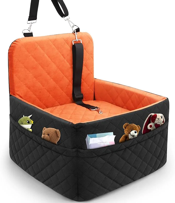 World-Class Dog Car Seat for Small Medium Dogs Pet Dog Booster Car Seat Puppy 15-35 lbs with Soft 4 2in Detachable Pads Detachable d Cushion and Washable Cover Safety Belts Storage Pockets Easy to InstallAbout ThisOverview Traditional