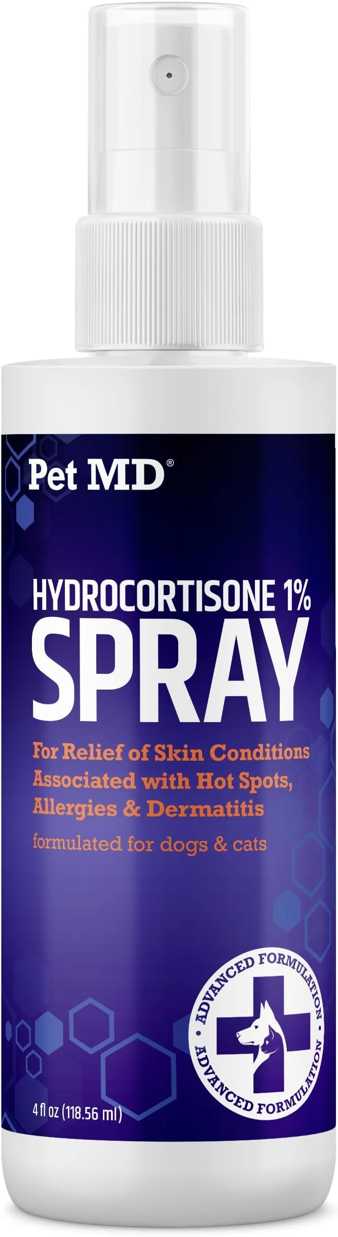 Carefully Designed Pet MD Hydrocortisone Spray for Dogs Cats Horses - Itch Relief Spray Hot Spot Treatment for Dogs Irritated Dry Itchy Skin Allergies and Dermatitis - Reduces Topical Inflammation - 4 ozAbout This World-Class