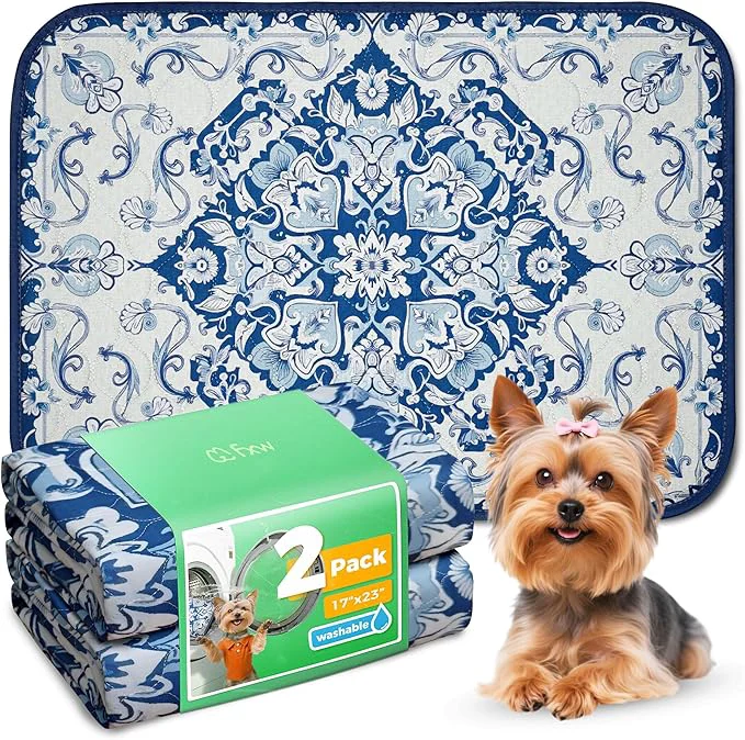Clean FXW Washable Pee Pads for Dogs Puppy Pads with Super Absorbent Specifically Designed for 24inch Cages 17 x 23 Rectangle Mandala Blue 2 PacksAbout ThisOverview Specialty