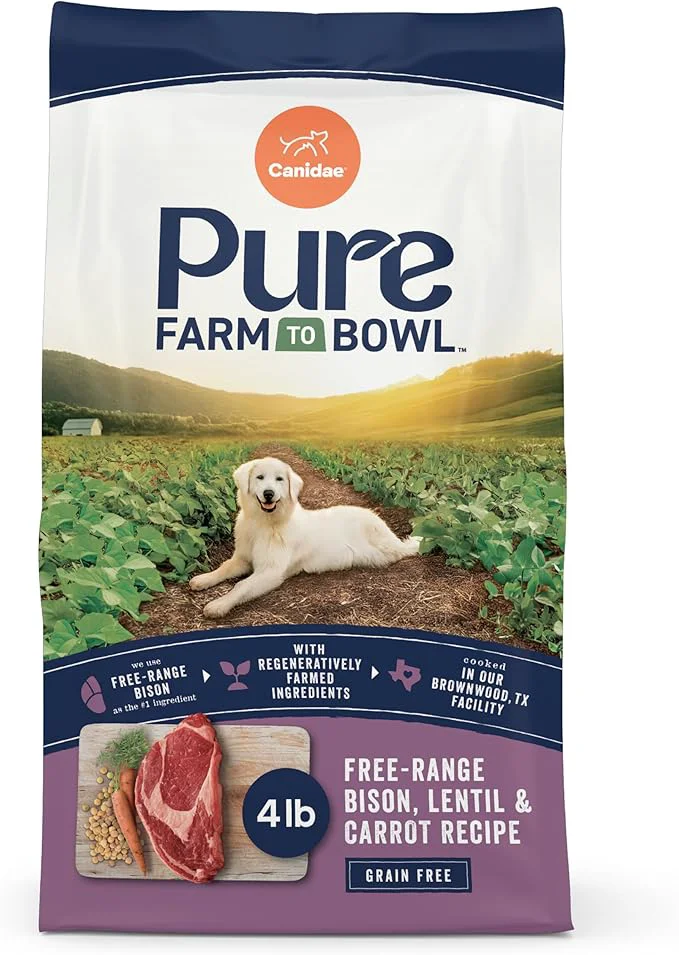 Casual Canidae Pure Farm to Bowl -Range Bison Lentil Carrot Adult Grain- Dry Dog Food 4lbAbout This Specialty