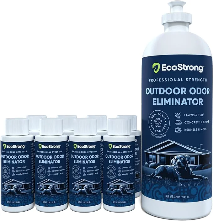 Traditional Outdoor Odor Eliminator Outside Dog Urine Enzyme Cleaner – Powerful Pet Cat Animal Scent Deodorizer Professional Strength for Yard Turf Kennels Patios Decks 10-2oz Shots with Halo Sprayer About ThisOverview Original