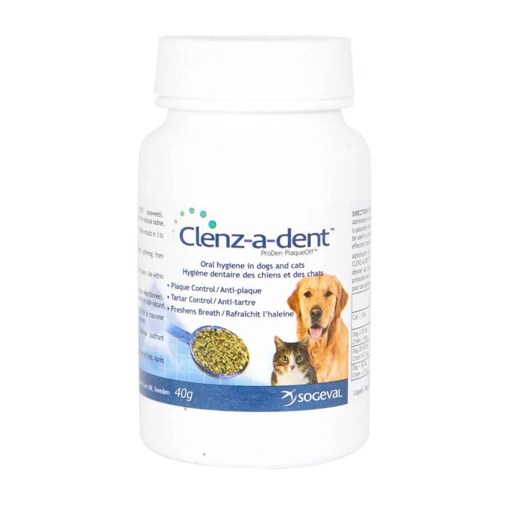 Luxury Sogeval Clenz-A-Dent Plaque Off Food Additive 40 g Seaweed-Based Pet Oral Care Specialty