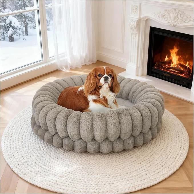 World-Class BALANCE Luxury Donut Dog Bed 23 Inches Round Dog Beds for Small Dogs Washable Orthopedic Calming Pet Bed for Puppy and Cats with Anti-Slip Bottom OatmealAbout ThisOverview Environmentally Friendly