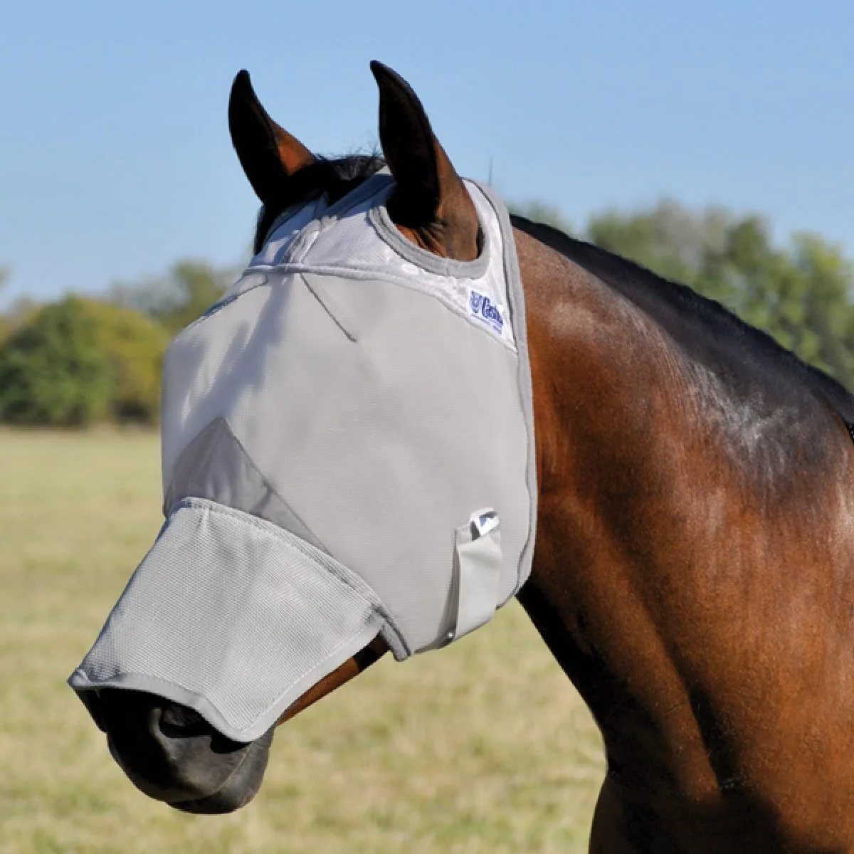 Carefully Designed Cashel Crusader Fly Mask Long Nose – Grey Warmblood Breathable UV-Protected Professional