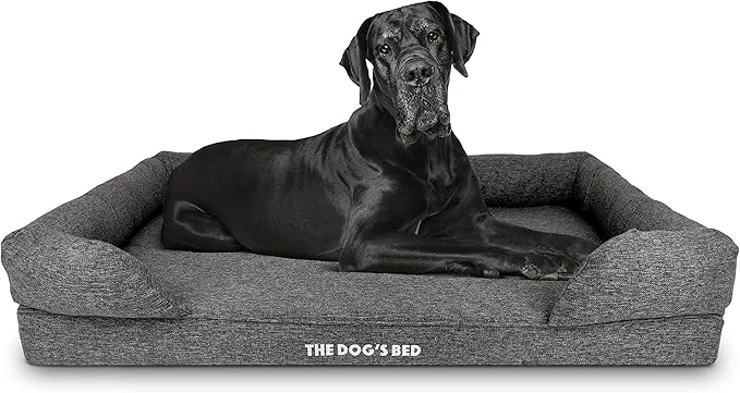Certified The Dog s Bed XXL Grey Fur Memory Foam Pain Relief Arthritis Hip Elbow Dysplasia Post Surgery Lameness Supportive Calming Waterproof Washable CoverAbout ThisOverview High-Quality