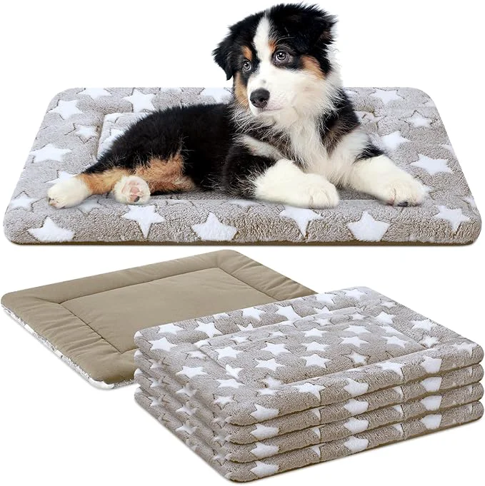 Exclusive VitalCozy 4 Pcs Winter Dog Crate Pads Ultra Soft Warm Washable Dog Cat Bed Mat for Pet Crate Comfortable Replaceable Reversible Kennel Pad for Small Medium Large Dogs 18 x 24 x 1.6 Inch Apricot About ThisOverview Pure