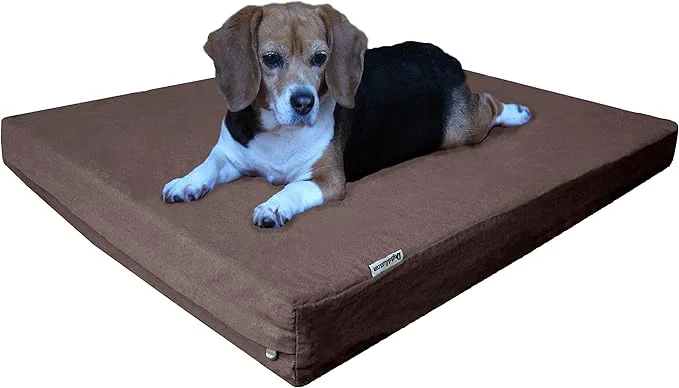 Crafted Dogbed4less Medium Large Orthopedic Heavy Duty Gel Infused Memory Foam Pet Bed Waterproof Liner Denim in Brown 37X27X4 InchesAbout ThisOverview Organic