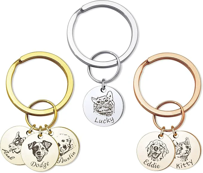 Fast Anavia Personalized Pet Portrait Keychain Customized Pet Photo Handmade Unique