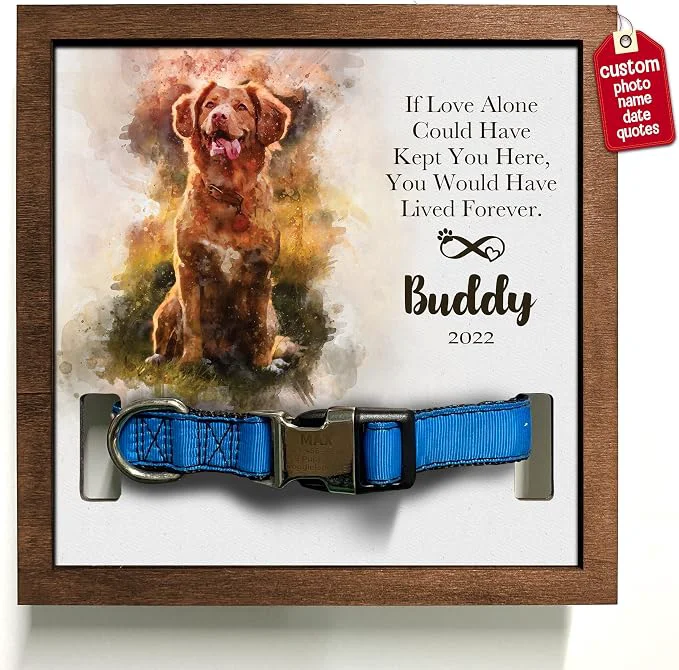 Fashionable Personalized Pet Memorial Gifts Water Color Dog Picture Frame Dog Loss Sympathy Recyclable