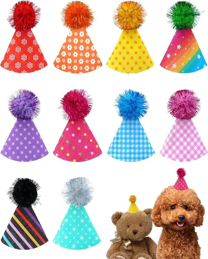 First-Class PET SHOW 10 Pack Mini Party Hats Original Design