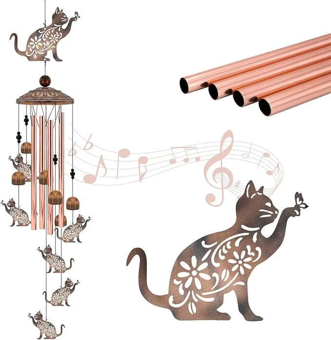 Artisan Cat Wind Chimes for Outside Decoration for Outdoor Fashionable