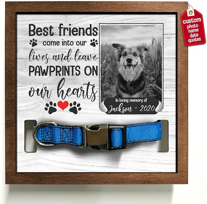 Green Customized Pet Sympathy Gifts Deceased Pet Picture Frame Losing A Dog Home Wall Durable