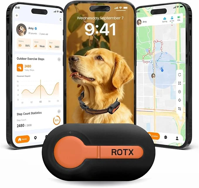 Pure ROTX Dog GPS Tracker -time Tracker Alerts Virtual Fence Location Dog Cat Organic