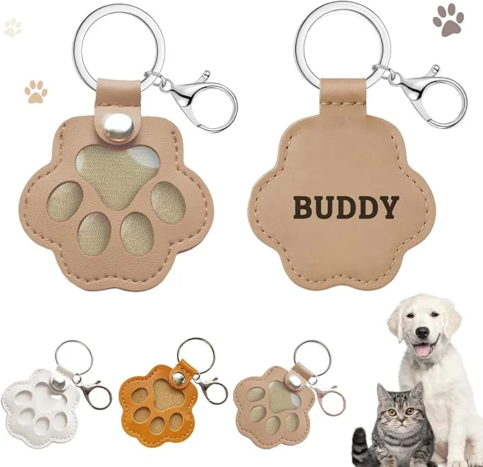 User-Friendly Dog Hair Keychain Leather Pet Hair Collector Keychains Pet Fur Keepsake Gift Luxury