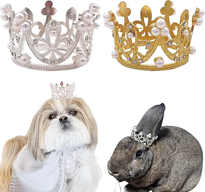 Trendy PET SHOW 2pcs Small Dog Crown Headband Puppies Rabbit Cat Hat Sustainable