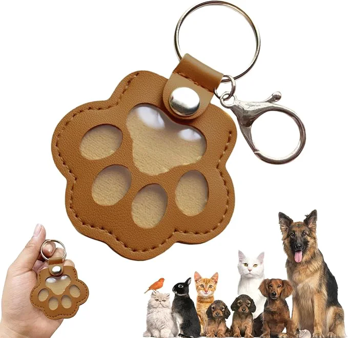 Environmentally Friendly Dog Hair Keychain Leather Pet Hair Collector Keychains Pet Fur Keepsake Gift Selected