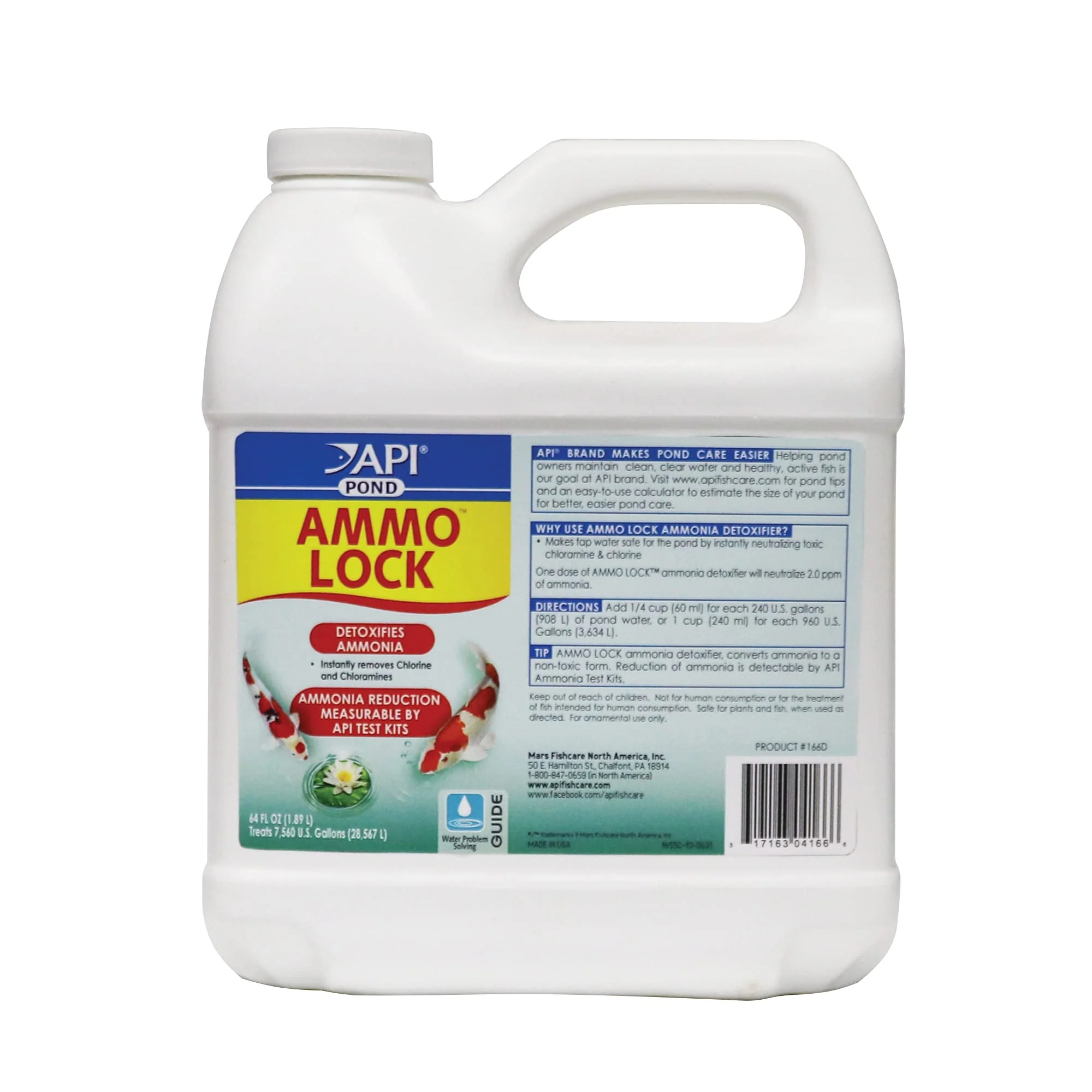 Responsible API POND AMMO-LOCK Ammonia Detoxifier – 64-Ounce Bottle for Pond Water Professional