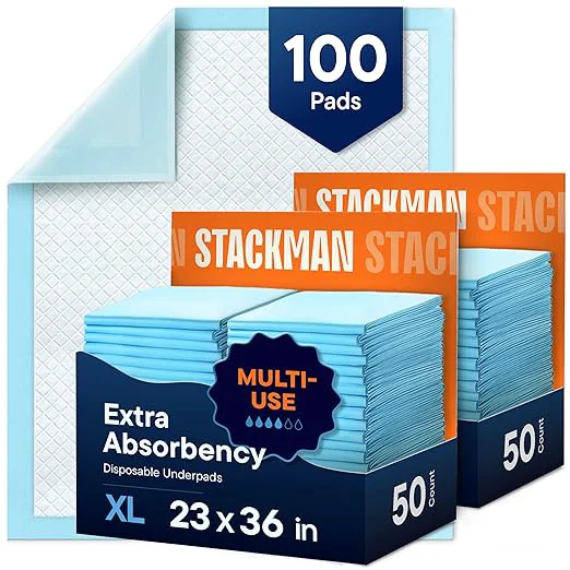 Natural Chucks Pads Disposable Adult Incontinence Underpads 23 x36 Large Super Environmentally Friendly