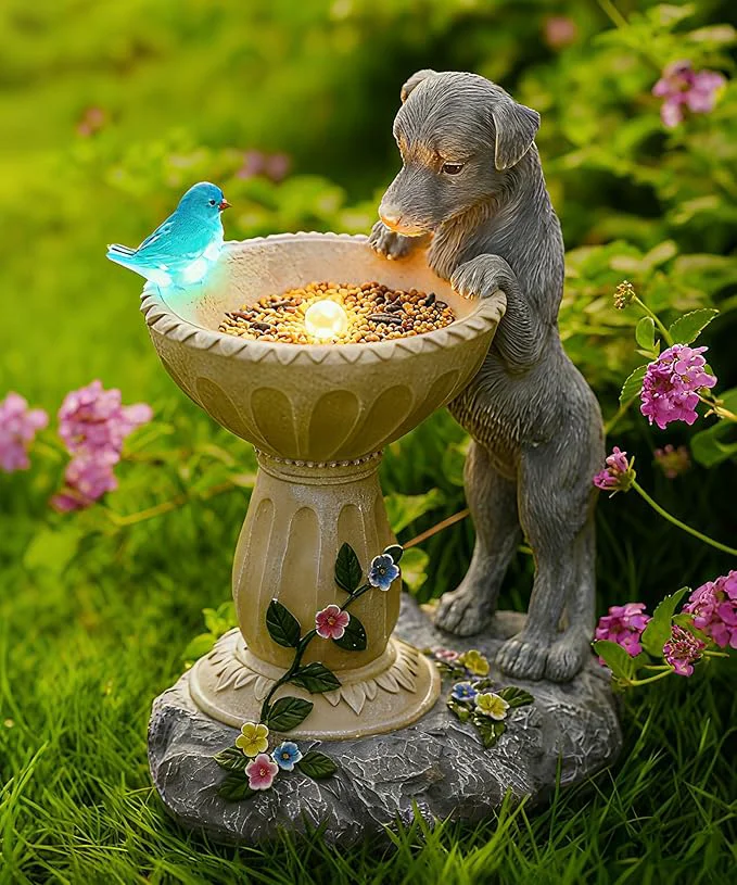 Recyclable Nacome Solar Dog Garden Statues Outdoor Decor Ornaments Trusted