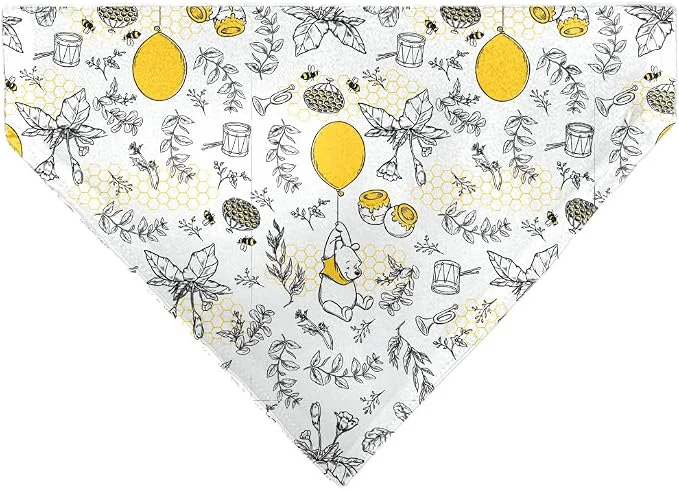 Stylish Disney Pet Bandana Winnie The Pooh Balloon Pose and Foliage Collage Slip On Selected