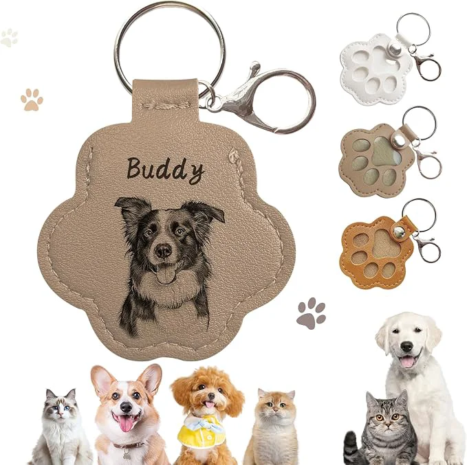 Elite Dog Hair Keychain Leather Pet Hair Collector Keychains Pet Fur Keepsake Gift Genuine