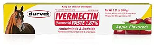 Practical Durvet Ivermectin Paste - Horse Wormer 6.08 g Tube 3-Pack Long-Lasting