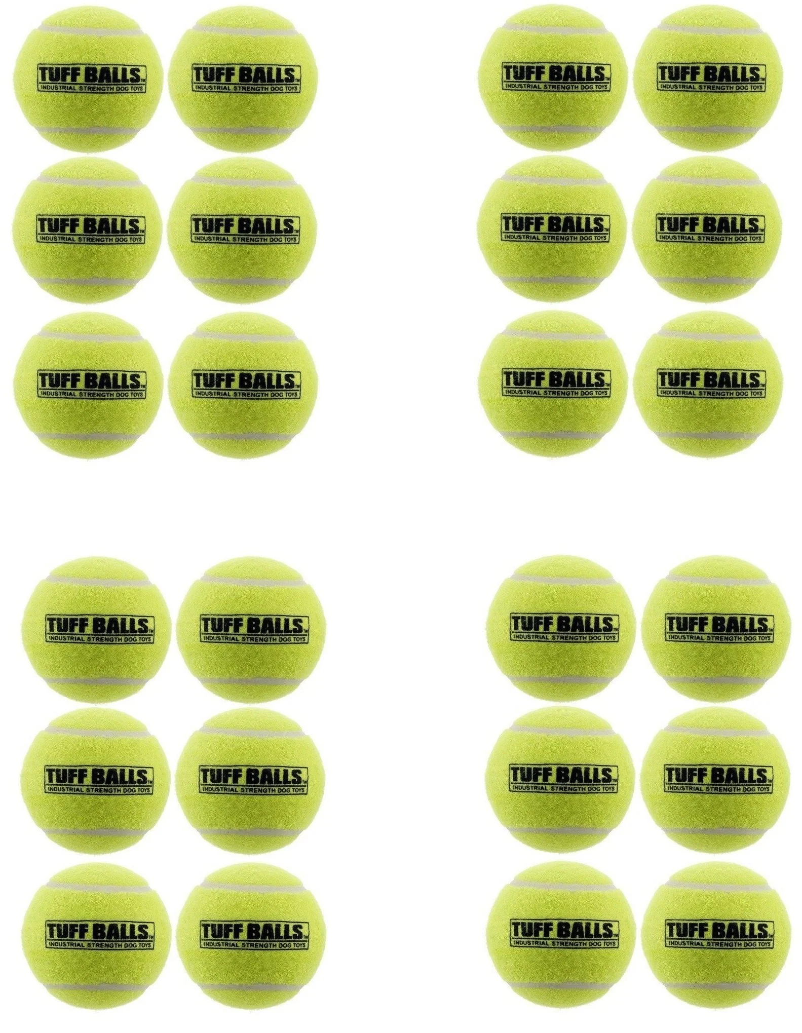 Trendy PetSport Jr Tuff Ball - 1.8 Inch Small Dog Tennis Balls 24 Pack Non-Toxic Durable Teeth-Friendly High-Quality