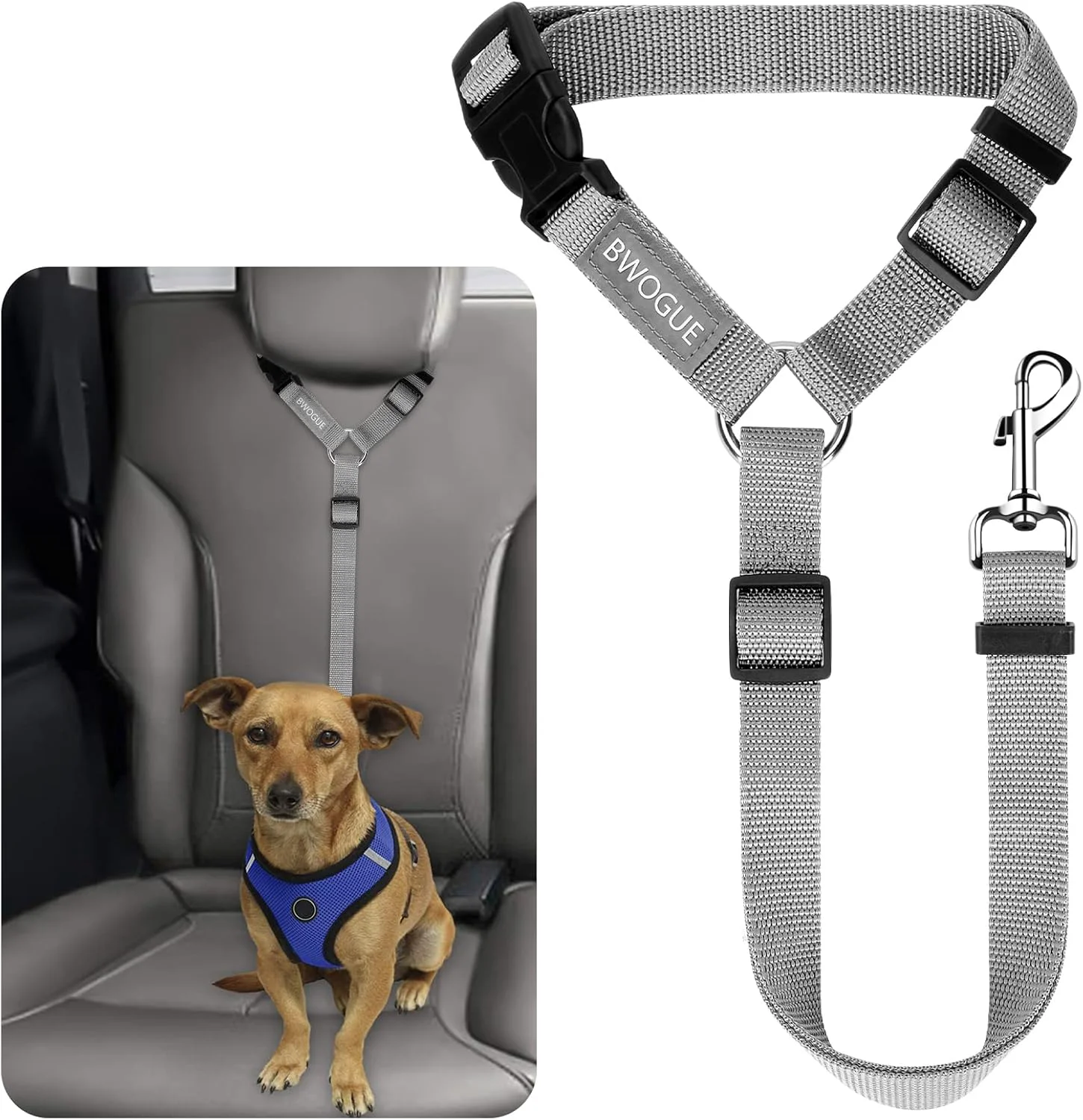 Authentic BWOGUE Pet Dog Cat Seat Belts Car Headrest Restraint Adjustable Safety Leads Vehicle Seatbelt Harness 1 Pack