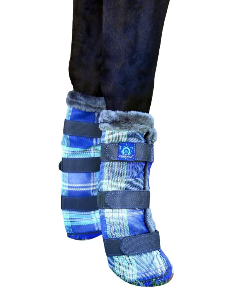 Safe Kensington Protective Fly Boots Pair Oversize Blue Ice – Insect Shield Stay-Up Comfort Fashionable