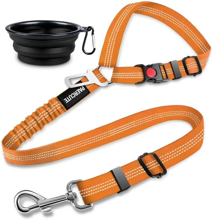 Contemporary 2 Piece Set Retractable Dog Car Seatbelts - Adjustable Pet Seat Belt for Vehicle Headrest Restraint - Heavy Duty Elastic Durable Car Harness Powerful