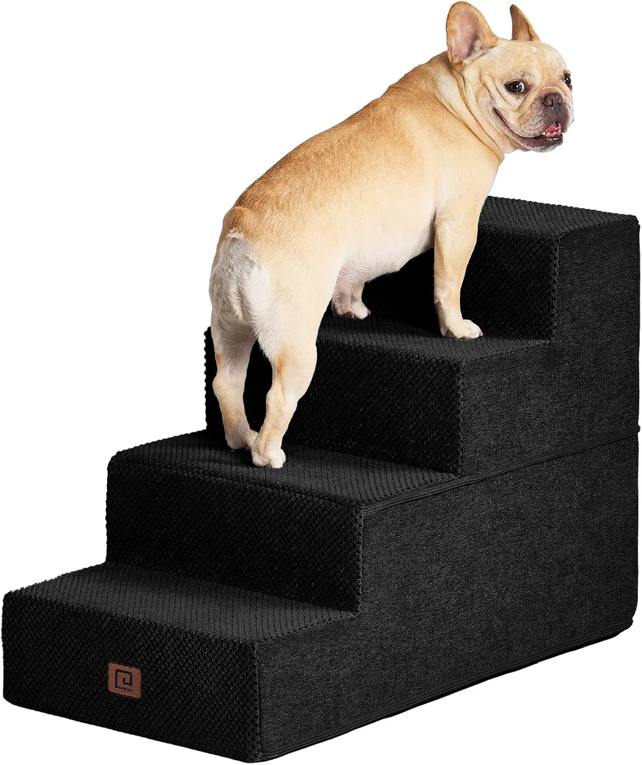 Quality EHEYCIGA Dog Stairs for Bed 20 H 4-Step Extra Wide Dog Steps for High Bed Pet Steps for Small Dogs and Cats Non-Slip Balanced Pet Ramp Indoor Black Smart