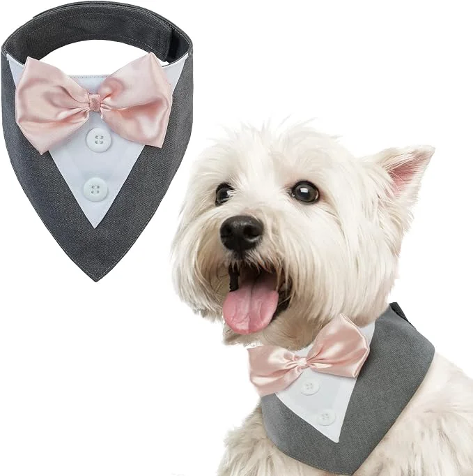 Exceptional FUAMEY Dog Tuxedo for Small Dogs Dog Formal Suit Dogs Attire Pet Bow Tie Puppy Original