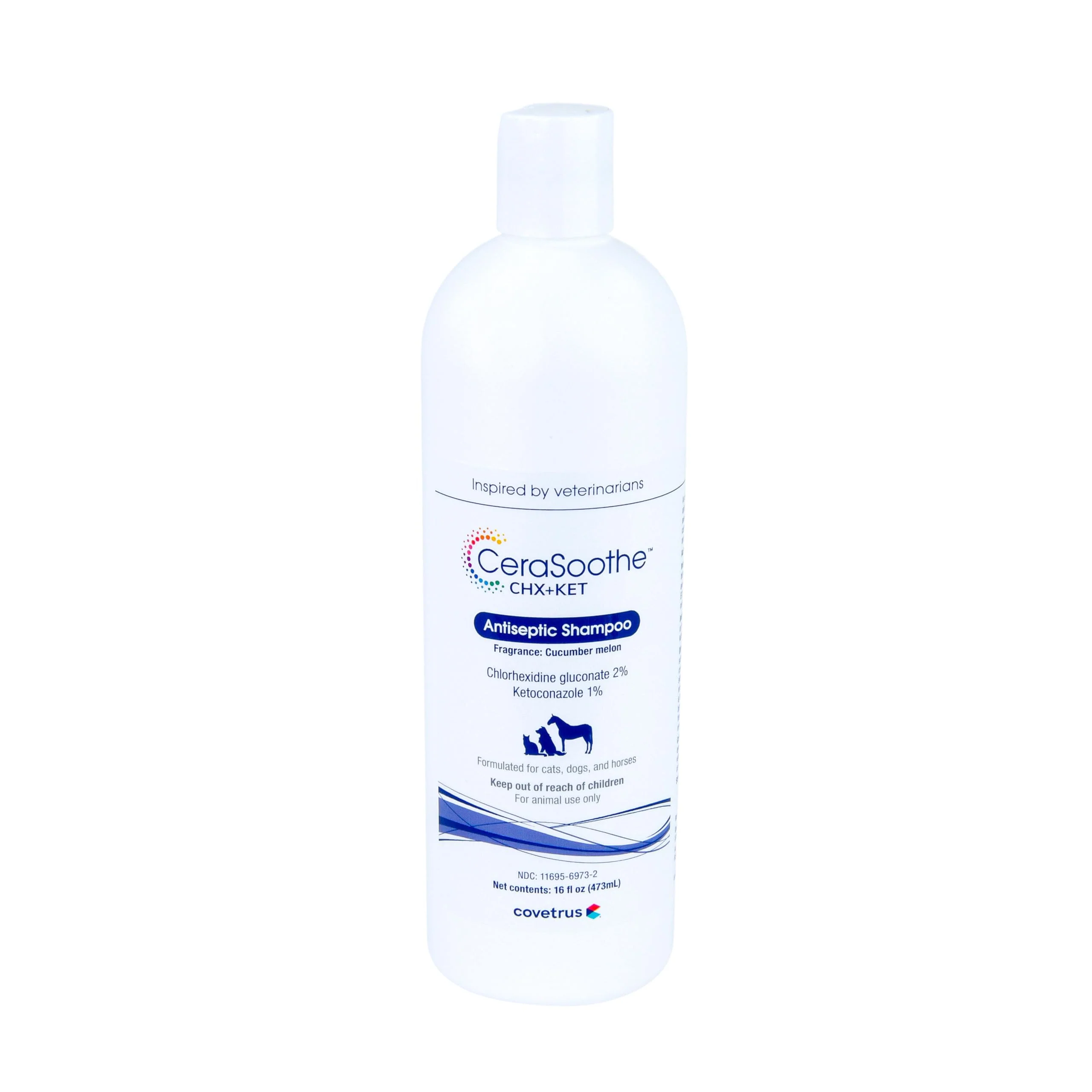 Original Covetrus CeraSoothe CHX KET Antiseptic Shampoo for Dogs Cats Horses - 16oz Dependable
