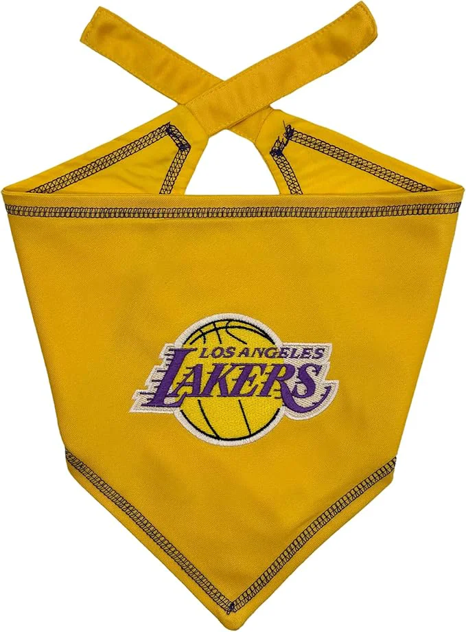 Solid Pets First NBA LA Lakers TIE Bandana Size Large X-Large. Dog Bandana Scarf Bib Easy-to-Use