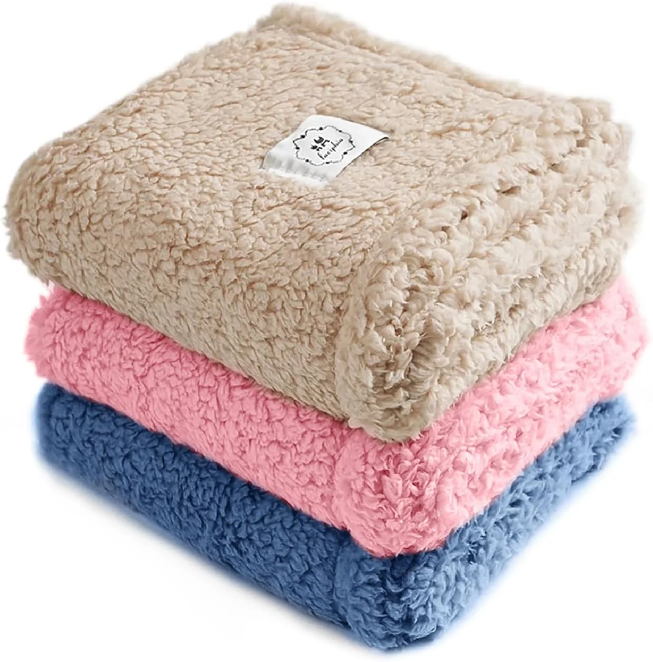 Green Luciphia 1 Pack 3 Calming Dog Blanket Fluffy Premium Fleece Pet Blankets Soft Sherpa Throw for Dogs Puppy Cat Beige Pink HazeBlue Small 23 x16 Refined