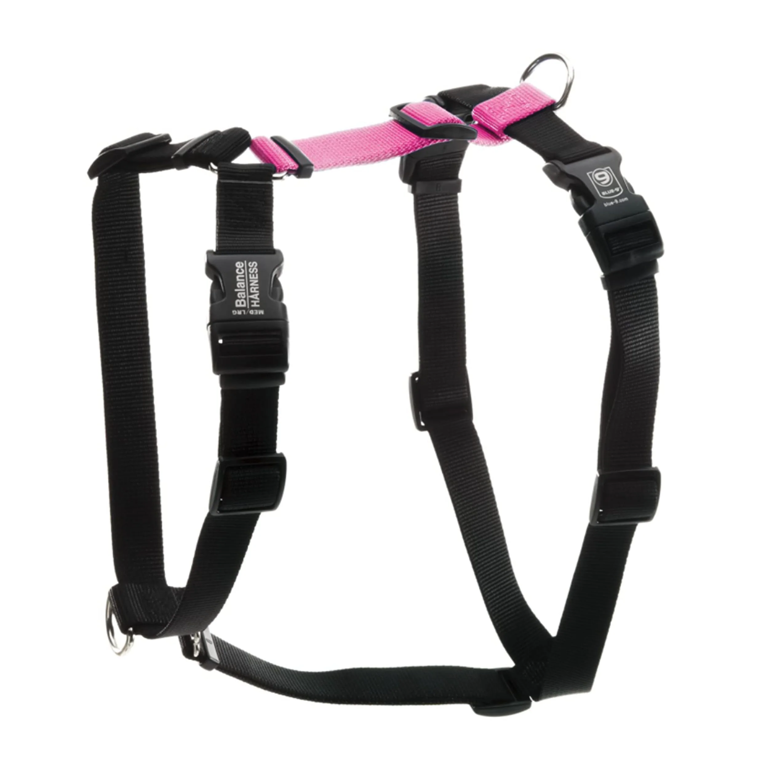 Casual Blue-9 Buckle-Neck Balance Harness – Fully Adjustable No-Pull Training Harness Made in USA Hot Pink Medium Functional