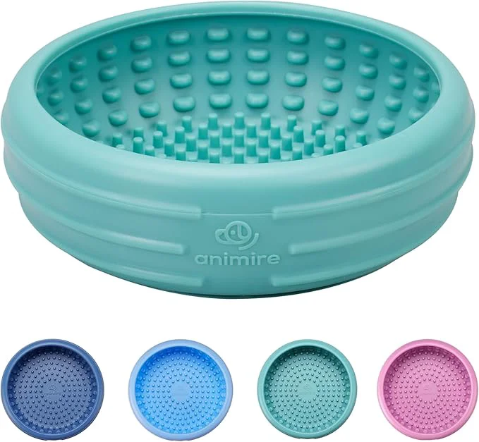 Traditional Dog Lick Bowl Animire ze Lick Mat for Dogs Non-Slip Slow Feeder Licking Bowl Enrichment Treat for Distraction Anxiety Relief Food Grade Silicone Dishwasher Safe Teal L About ThisOverview Next-Generation