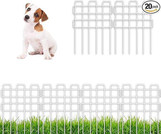 Verified ShopLaLa Garden Fence Border 20 Panels 12in L x 16.5in H Rustproof Decorative White Metal Wire Fencing Animal Barrier Flower Bed Edging for Landscape Patio Outdoor Decor Dog Pet Fences YardAbout ThisOverview Selected