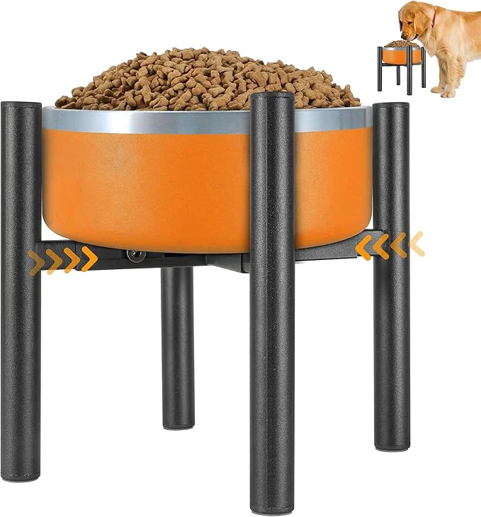 Trendy Lifted Dog Bowl Stand - Without Bowls Single Raise Pet Food Table Adjustable Wide 6-10 Tall 8 10 12 - Bowl Stand Size Optional Dog Bowls Holder d for Small Medium Large Dogs BreedAbout ThisOverview Outstanding