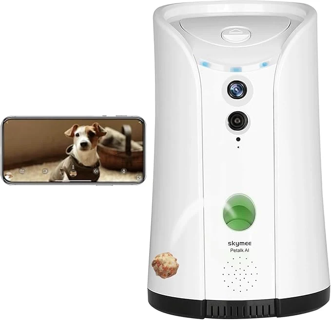 Premium Material Dog Camera Treat Dispenser WiFi Remote Pet Camera with Two-Way Audio and Night Vision Compatible with AlexaAbout ThisOverview Fine