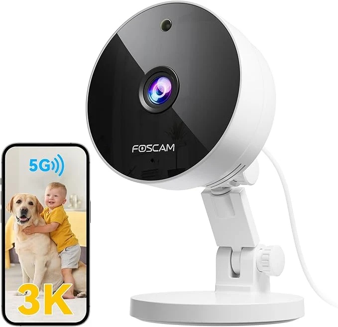 Premium FOSCAM 3K 5MP Security Camera Indoor 2.4g 5g WiFi Magnetic Mini Dog Cat Pet Baby Camera Smart Motion Detection 20X Zoom 2-Way Audio Night Vision Home Monitor Compatible with Alexa GoogleAbout ThisOverview Top-Quality