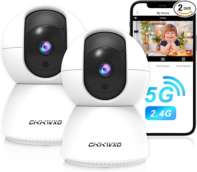 Organic 2.4 5G WiFi Indoor Security Camera 2K HD Pan Tilt Cameras for Home Security Baby Monitor Pet Camera IR Night Vision 2-Way Talk Motion Detect TF Card Cloud Storage 2 Pack About ThisOverview Easy-to-Use