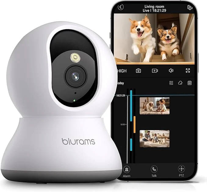 Breathable blurams 5G Pet Camera 2K 360° PTZ Dog Camera with Phone App Indoor Cameras for Home Security w Dual-Band WiFi6 2-Way Audio Motion Tracking Color IR Night Vision Siren Cloud SDAbout ThisOverview User-Friendly