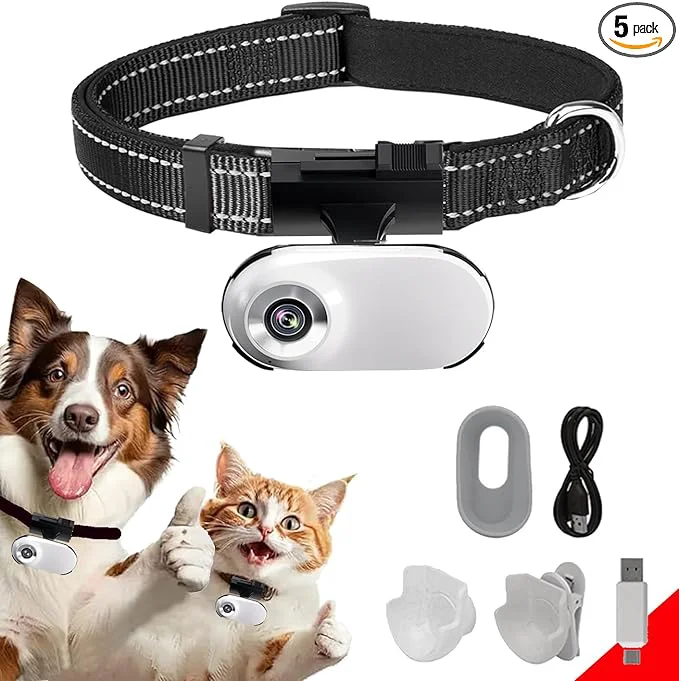 Healthy ehomful HD 1080P Cat Camera Collar with Video Record Wireless Mini Sport cam Small Action Cameras Body Camera for Pet Supplies Stuff Outdoor Inoor Birthday Gift No WiFiAbout ThisOverview Functional