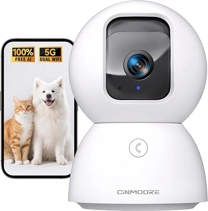 Effective Upgraded 3K Security Camera Indoor Time Lapse AI Tracking Face ID PTZ 5G WiFi Dog Pet Baby Monitor Cameras for Home Security Color Night Vision Full Duplex 2-Way TalkAbout ThisOverview World-Class