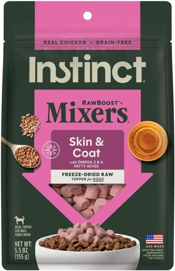 High-Grade Instinct RawBoost Functional Mixers ze Dried Dog Food Topper Grain- Chicken - Skin Coat Health 5.5 oz. BagAbout This Flexible